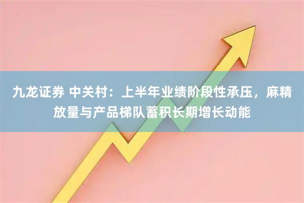 九龙证券 中关村：上半年业绩阶段性承压，麻精放量与产品梯队蓄积长期增长动能